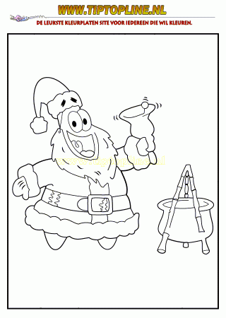 Feestdagen - Kerst met Spongebob kleurplaat