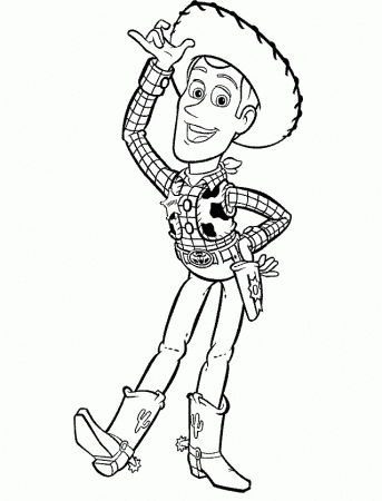 Toy Story Woody Wears A Hat Coloring Pages: Toy Story Woody Wears 