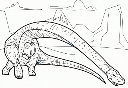 Printable Animal Dinosaurs Brontosaurus Coloring Sheets For 