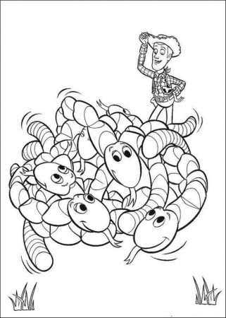 Toy Story Disney : Woody Riding Dog Toy Story 2 Coloring Page 