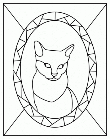 stained glass patterns for free: Cat stained glass patterns