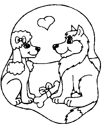 Puppy Love Coloring Page