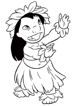 lilo and stitch hula Colouring Pages
