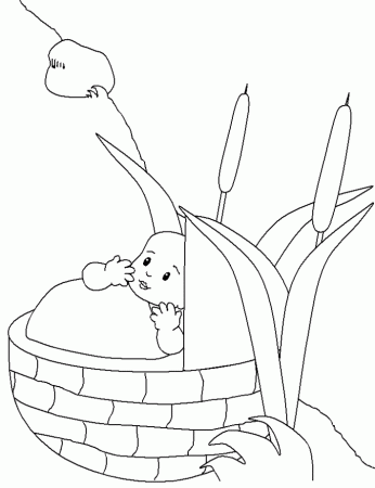 Baby Moses Was Very Packed And Funny Coloring Page - Baby Coloring 