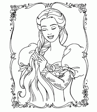 Barbie Princess And Cat Coloring Pages