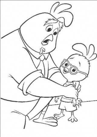 Father Cares About Chicken Little Coloring Page - Chicken Little 