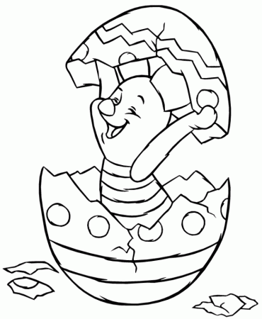Print Piglet Hatching From Easter Egg Disney Easter Coloring Page 