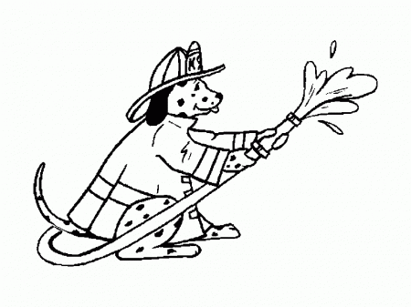 Fire Dog Coloring Page