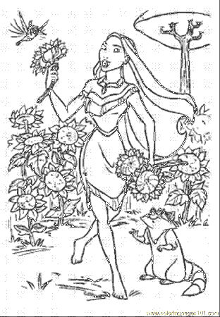 Pocahontas Alone Coloring Pages Free : Pocahontas Alone Coloring 