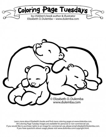 Sleeping Bears coloring page | Preschool