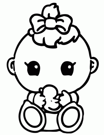 BABY CUTE GIRL Colouring Pages (page 2)