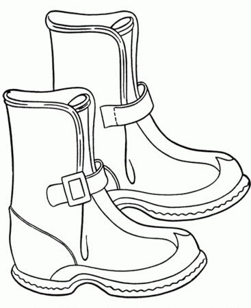 Winter Boots For Snow Coloring Page - Winter Coloring Pages 