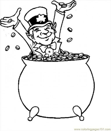 Coloring Pages Leprechaun With Gold 1 (Holidays > St. Patrick's 