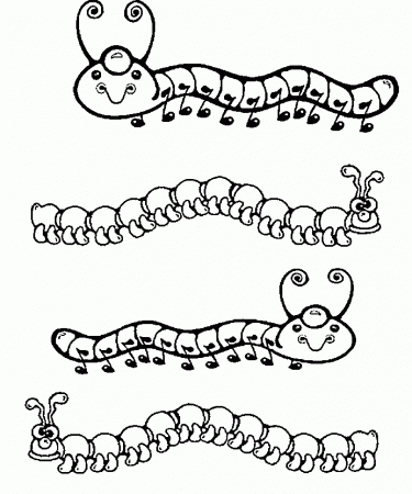 Animal Coloring Pages : Four Cute Caterpillar Coloring Pages Kids 