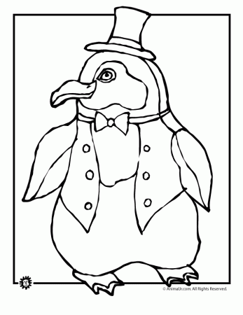 P For Penguin Coloring Page Kids Coloring Page : Cute Penguin 