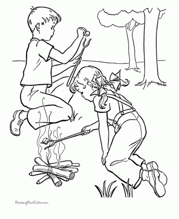 Camping coloring page 011