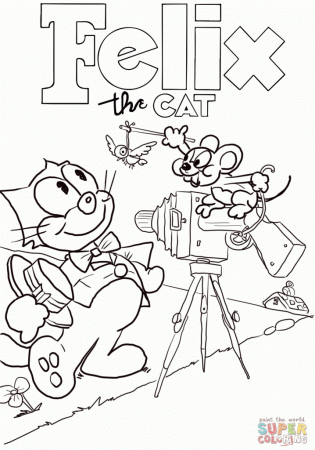 Cartoon: Top Felix The Cat And Mouse Coloring Page Picture 