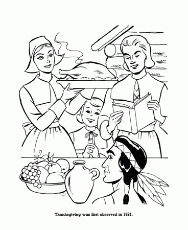 Thanksgiving Coloring Pages - The First Thanksgiving Coloring Page 