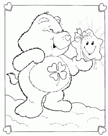 Good Luck bear laughing coloring page