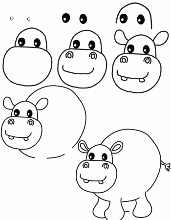 drawing hippopotamus | drawing Cartoons