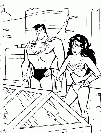 Superman and Heroes Coloring Page | Kids Coloring Page