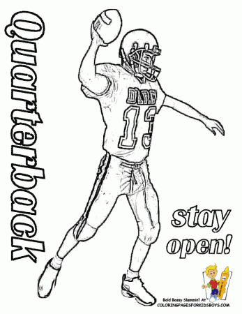 football coloring quarterback page