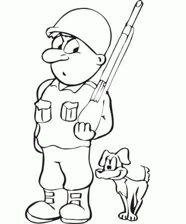 Dog Coloring Page | Soldier & Dog