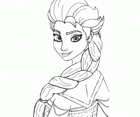 Gallery of Frozen Coloring Pages – Beautiful Elsa | Free Coloring 