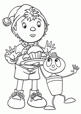 Noddy Coloring Pages For Kids With Skittle Printable Free Coloing 