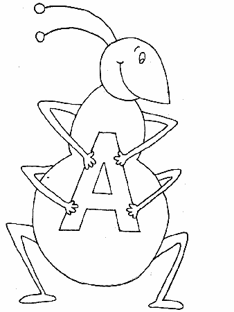 A Ant Alphabet Coloring Pages & Coloring Book