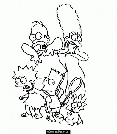 The Simpsons Family Coloring Page Printable for Kids 