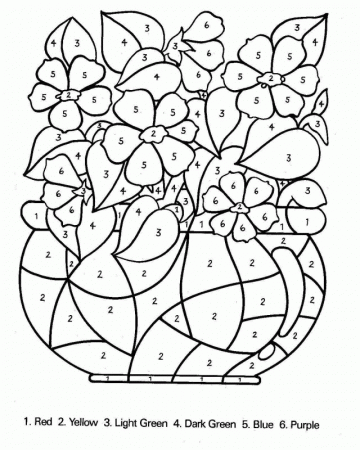 Numbers Coloring Printable Coloring Color By Numbers Coloring 