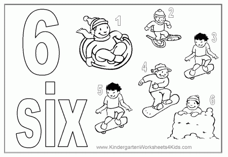 Kids Coloring Number (1 6) Coloring Worksheet For Preschool 