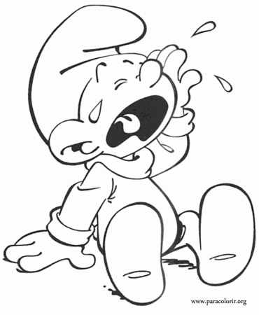 The Smurfs - Baby Smurf crying coloring page