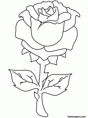 valentines day rose coloring pages printable for kids