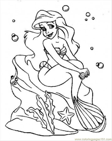 Coloring Pages Ariel Posing Coloring Page (Cartoons > The Little 