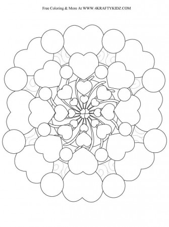 Heart Mandala Coloring Page