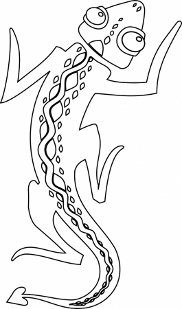 Lizard Black White Line Art Coloring Sheet Colouring Page 226308 