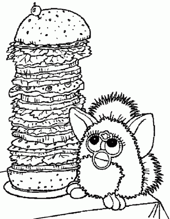 coloring books A hungry Furby to print and free download