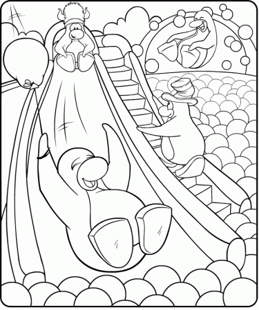 christmas club penguin Colouring Pages (page 2)