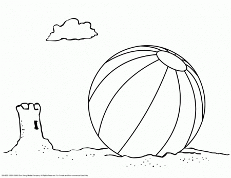Beach Ball And Sand Castle Coloring Page Id 85629 Uncategorized 