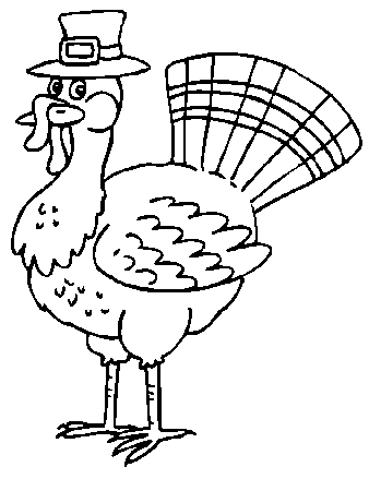 Turkey Coloring Pages: Turkey with Pilgrim Hat | Playsational