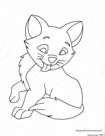 Kitty Cat Coloring Page Kids | 99coloring.