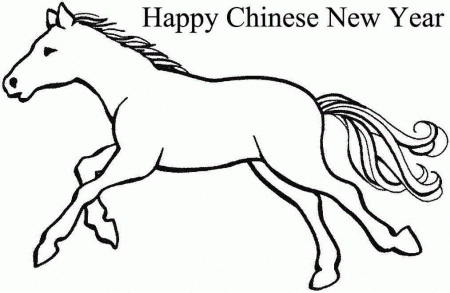 Printable Colouring Sheets 2014 Wooden Horse Chinese New Year For 