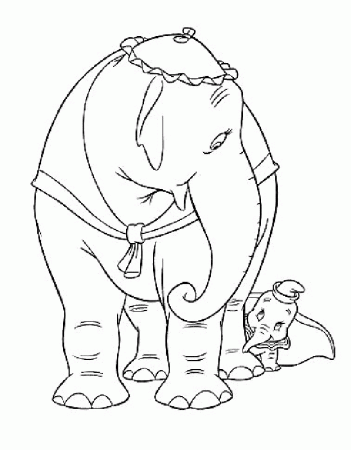 Dumbo the Elephant | Free Printable Coloring Pages 