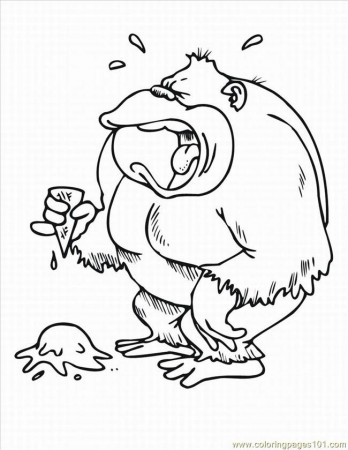 Coloring Pages Monkey Coloring Pages 3 Lrg (Mammals > Monkey 