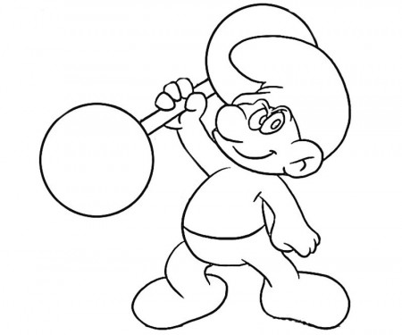 4 Hefty Smurf Coloring Page