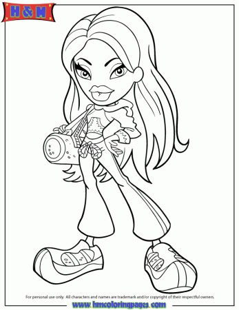 Bratz Cloe With Purse Coloring Page | Free Printable Coloring Pages
