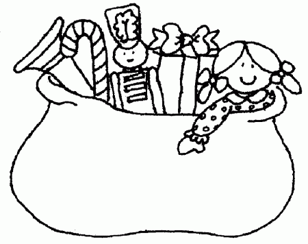Bag of Toys Christmas Coloring Page – Free Christmas Coloring Page 