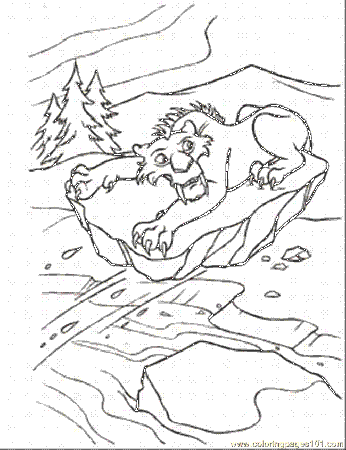 Coloring Pages Diego On Peace Of Ice (Cartoons > Ice Age) - free 